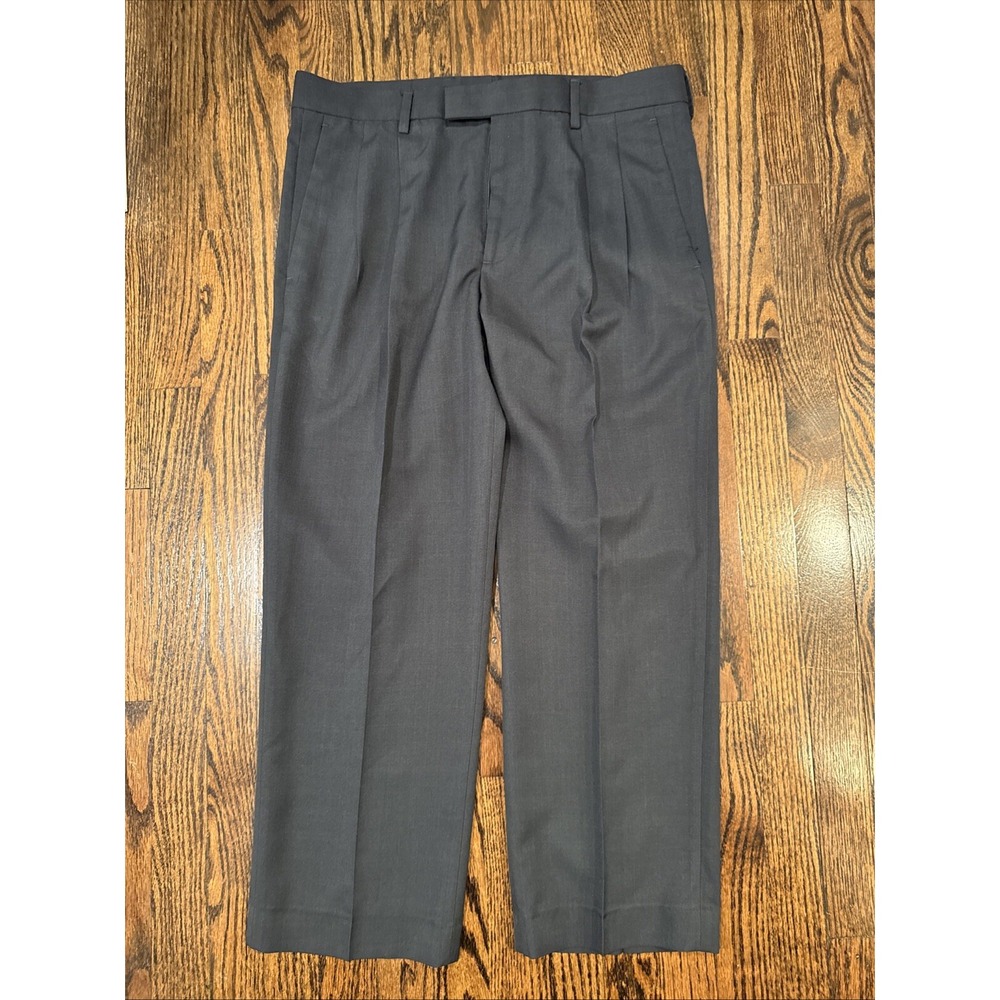 Farah Mens Suit Trousers Pants W 34 L 30 Black Polyester Dress Pockets‎